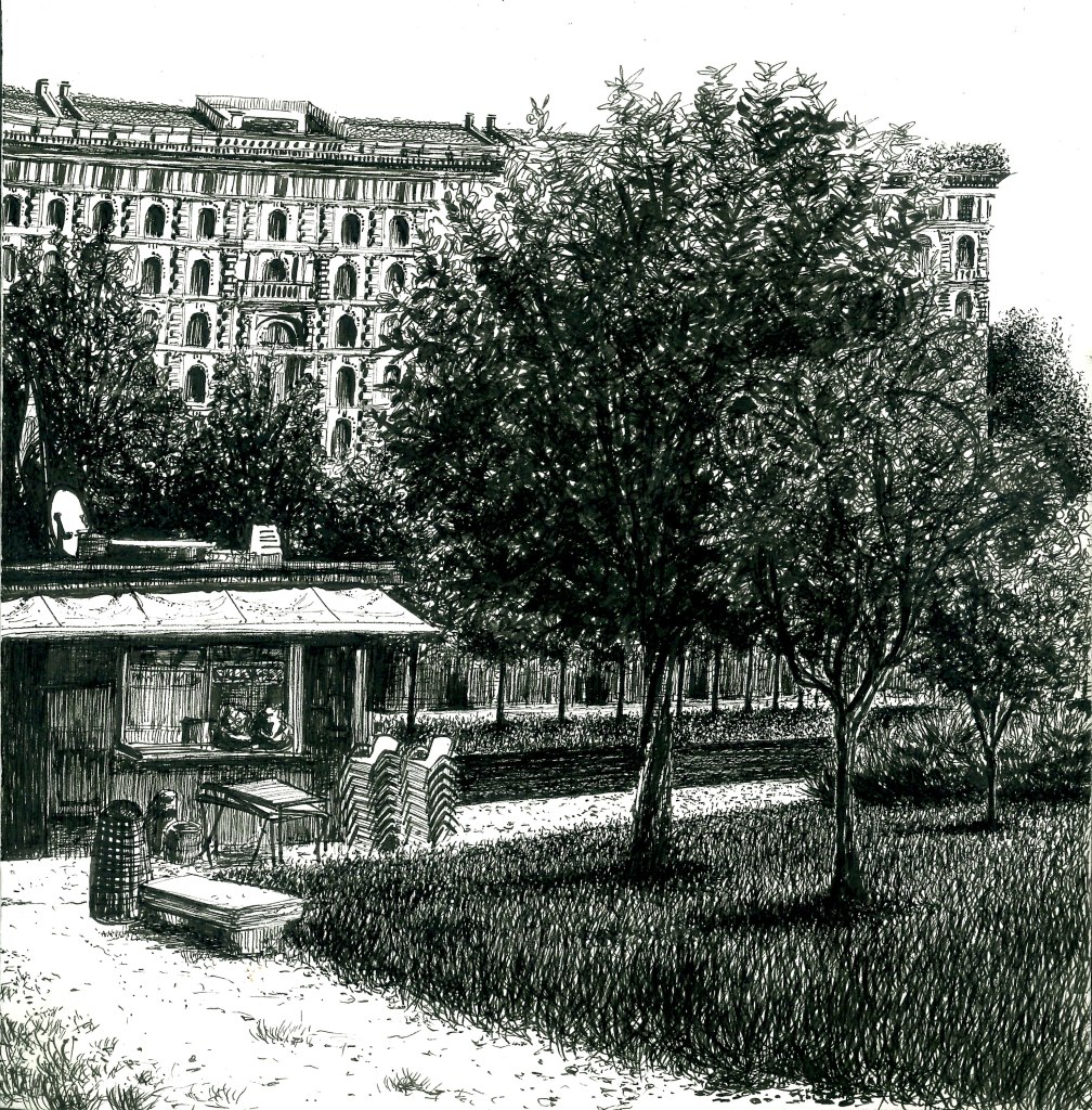 (22 x 22 cm sketchbook) pen on&nbsp;paper