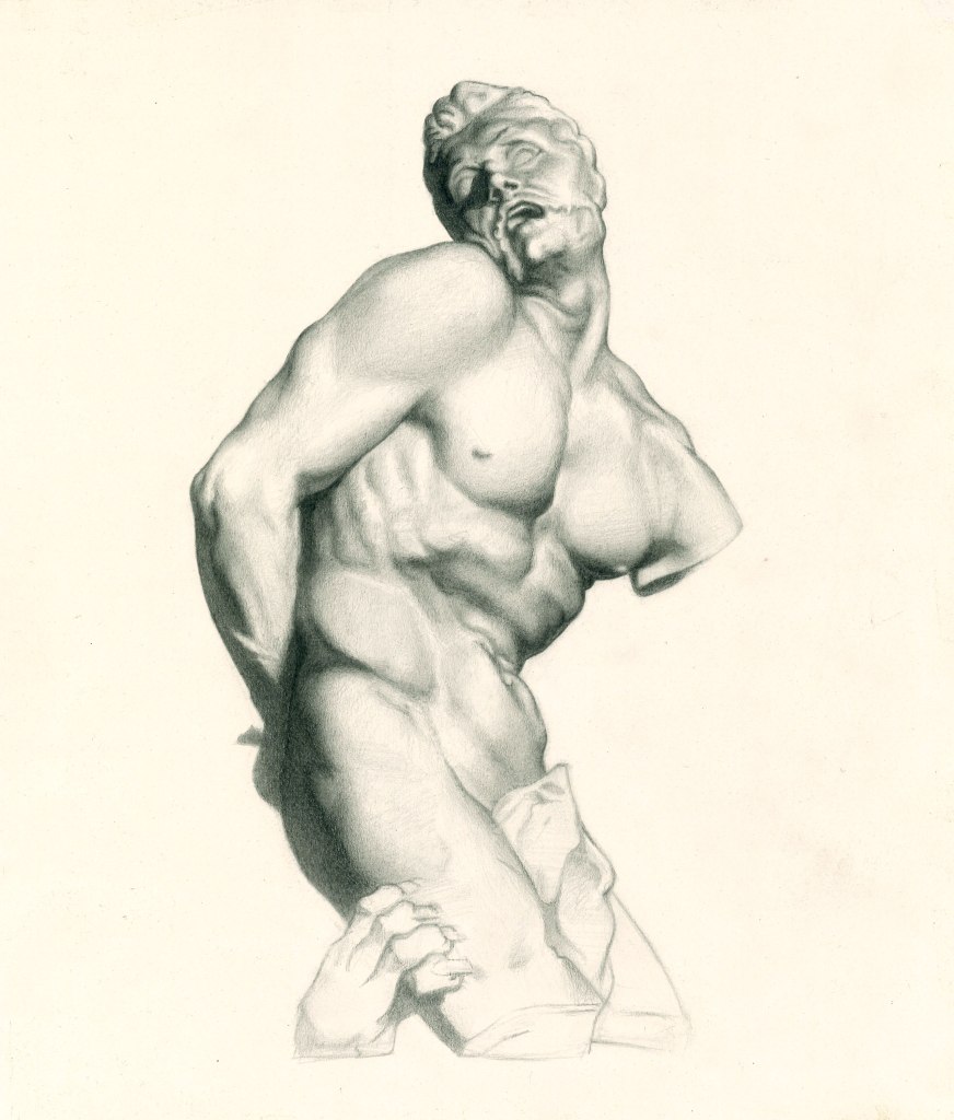 (32 x 27 cm) graphite on toned&nbsp;paper