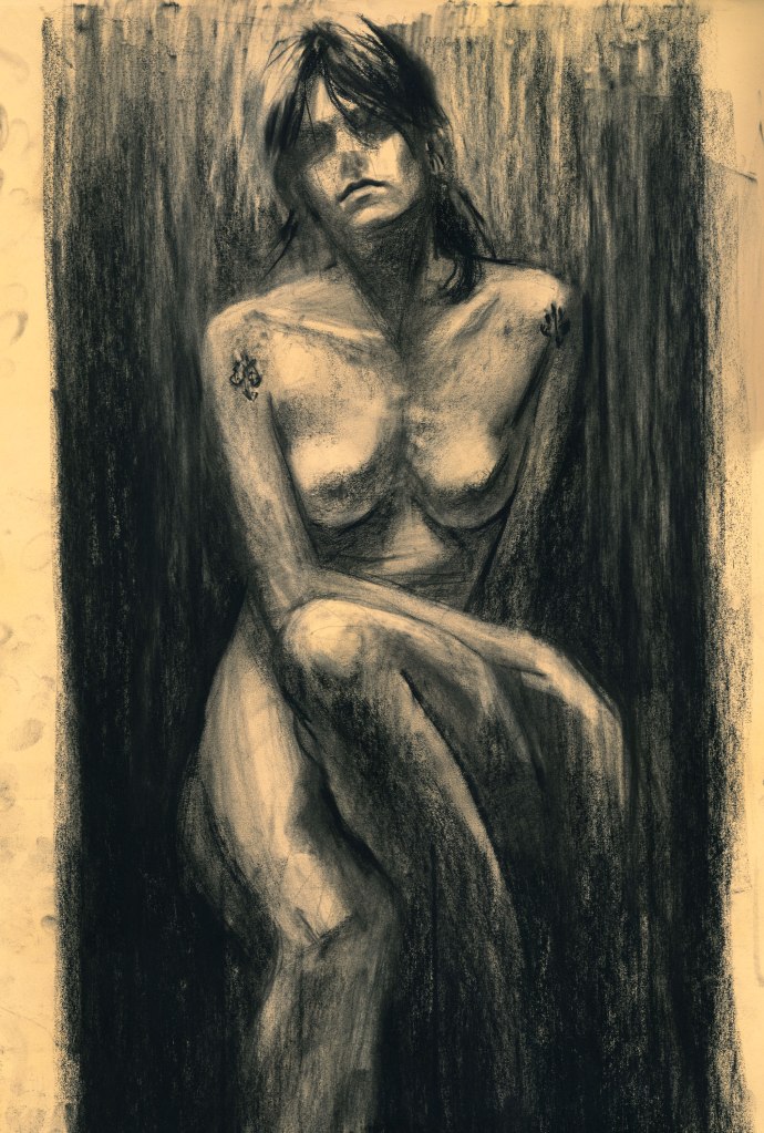 (100 x 70 cm) chalk on toned&nbsp;paper