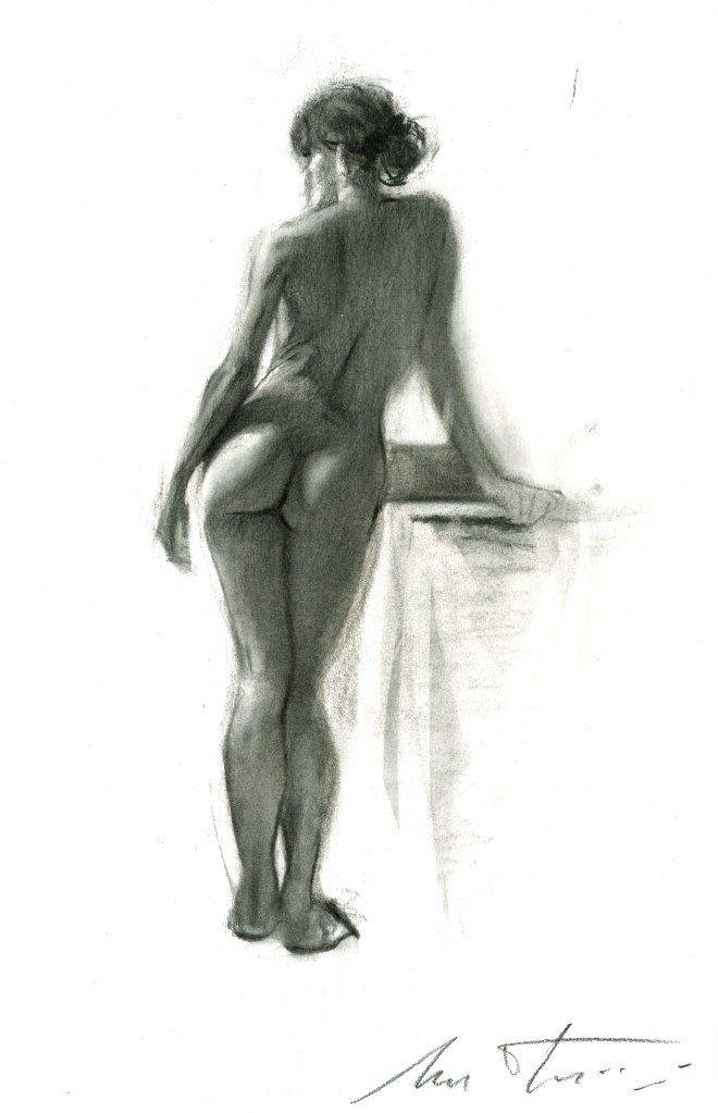 (42 x 30 cm) charcoal on&nbsp;paper