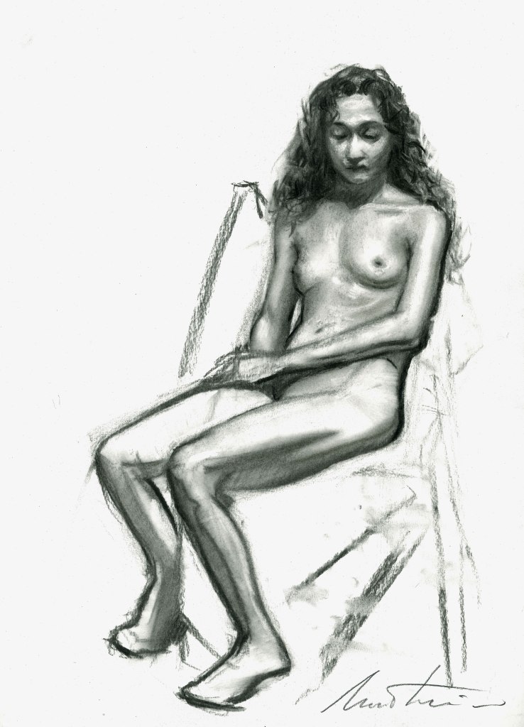 (42 x 30 cm) charcoal on&nbsp;paper